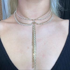 Gold chain choker necklace